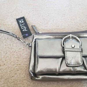 Apt. 9 Silver Clutch/Wristlet with Wallet - Never Used